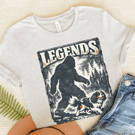 Personalized Cavalier Bigfoot Unisex Tshirt Ash