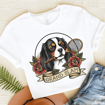 Personalized Cavalier Tennis Grand Slam Unisex TShirt White