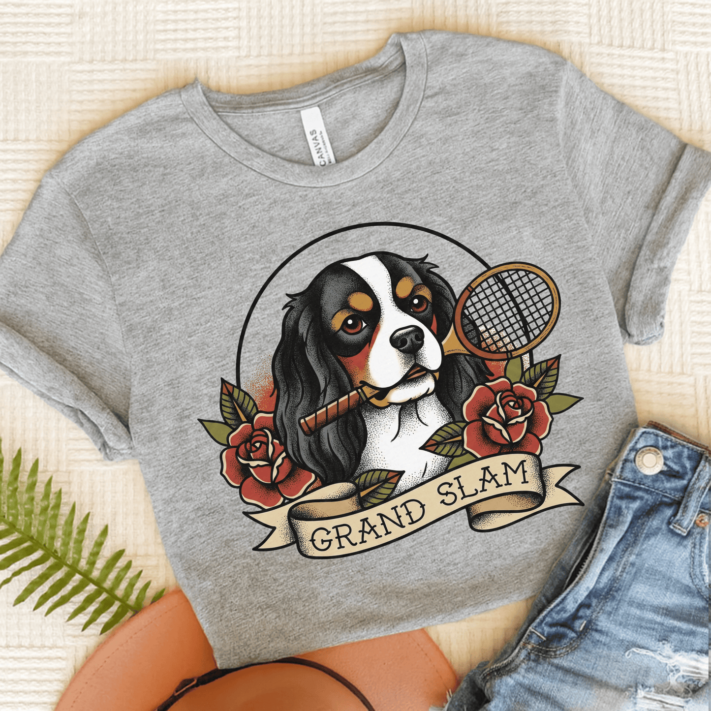 Personalized Cavalier Tennis Grand Slam Unisex TShirt Athletic Heather