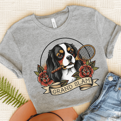 Personalized Cavalier Tennis Grand Slam Unisex TShirt Athletic Heather
