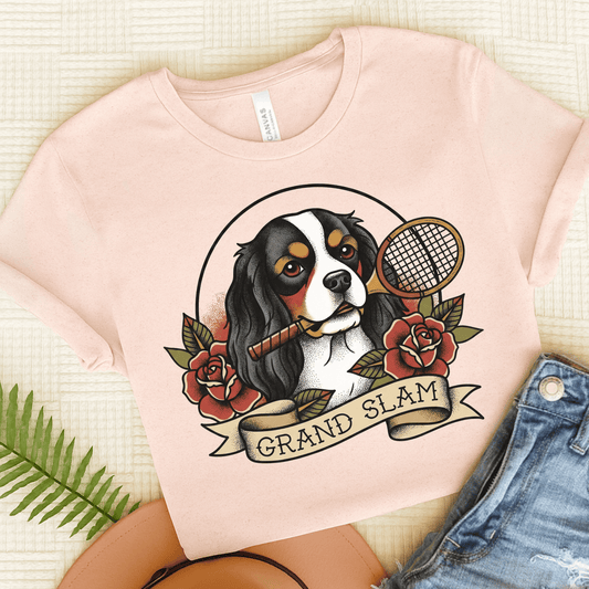 Personalized Cavalier Tennis Grand Slam Unisex TShirt Soft Pink