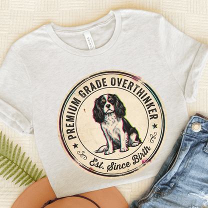 Personalized Cavalier Overthinker Unisex TShirt Ash
