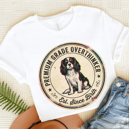 Personalized Cavalier Overthinker Unisex TShirt White