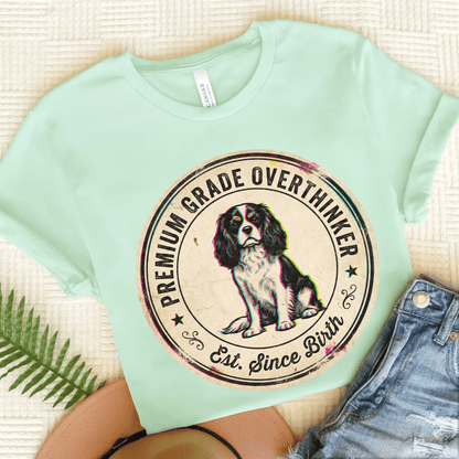 Personalized Cavalier Overthinker Unisex TShirt Heather Mint