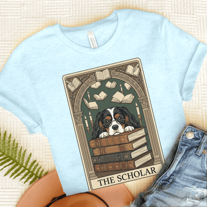 Personalized Cavalier Scholar Tarot Unisex TShirt Heather Ice Blue