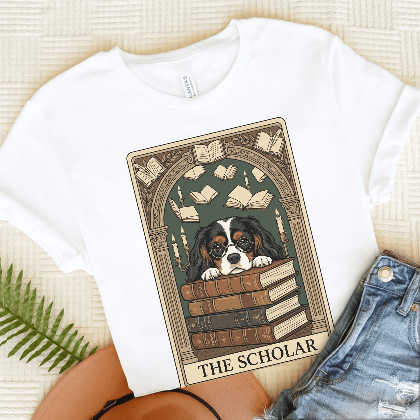 Personalized Cavalier Scholar Tarot Unisex TShirt White