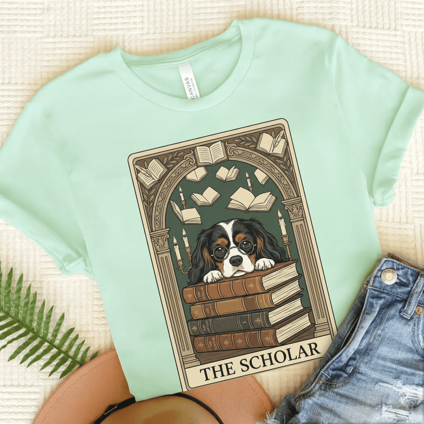 Personalized Cavalier Scholar Tarot Unisex TShirt Heather Mint