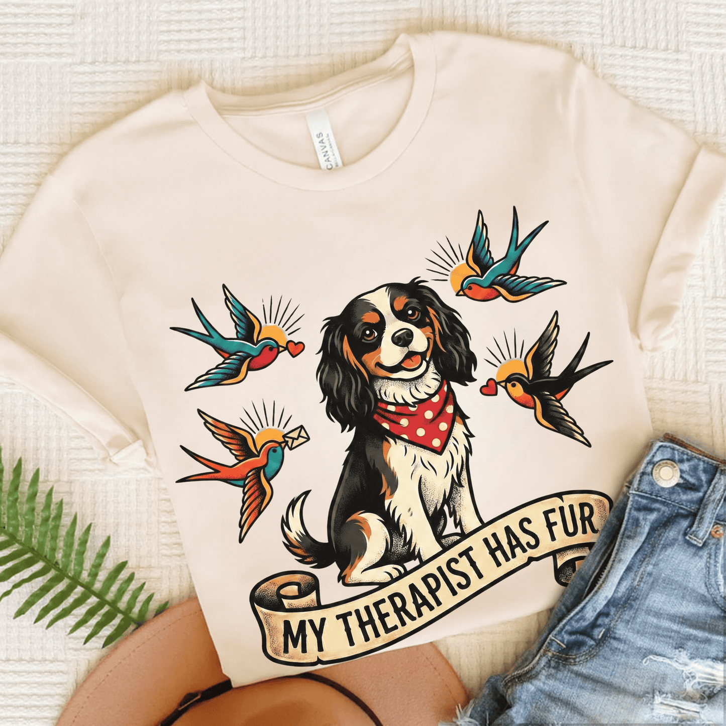 Personalized Cavalier Mental Health Unisex TShirt Natural