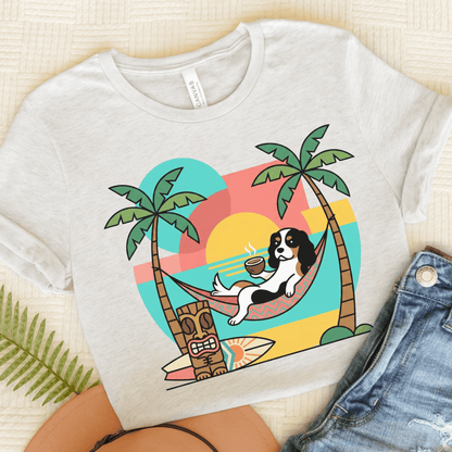 Personalized Cavalier Tropical Coffee Unisex TShirt Ash
