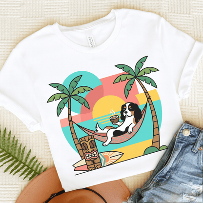 Personalized Cavalier Tropical Coffee Unisex TShirt White