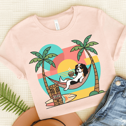 Personalized Cavalier Tropical Coffee Unisex TShirt Soft Pink