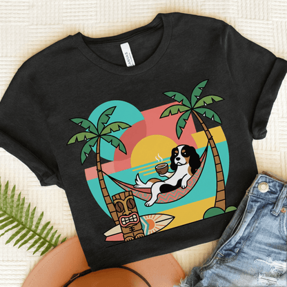 Personalized Cavalier Tropical Coffee Unisex TShirt Dark Grey Heather