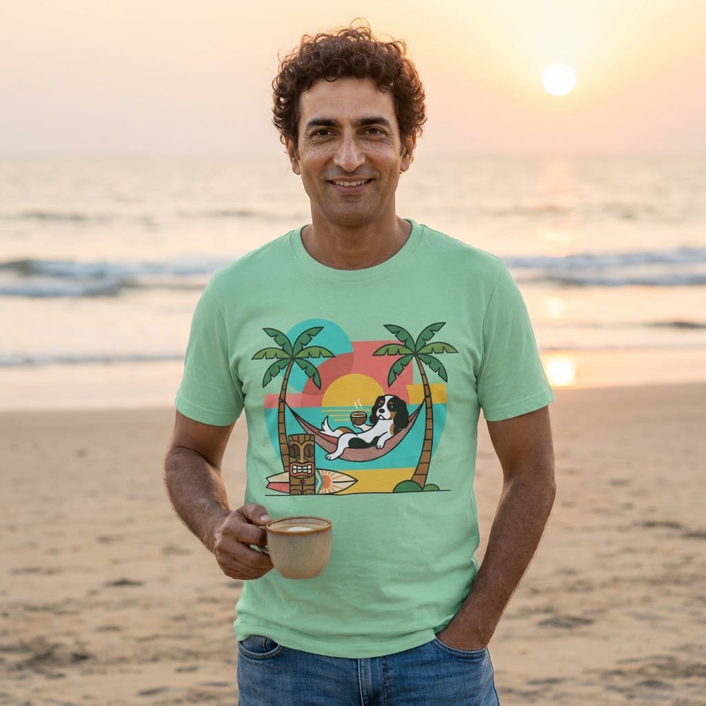Personalized Cavalier Tropical Coffee Unisex TShirt