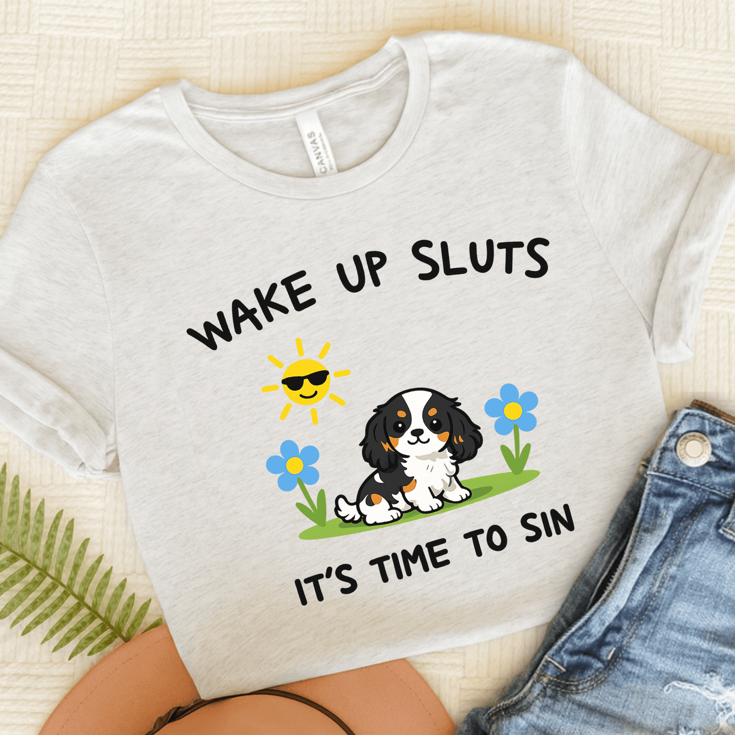 Personalized Cavalier Wake Up Unisex TShirt Ash