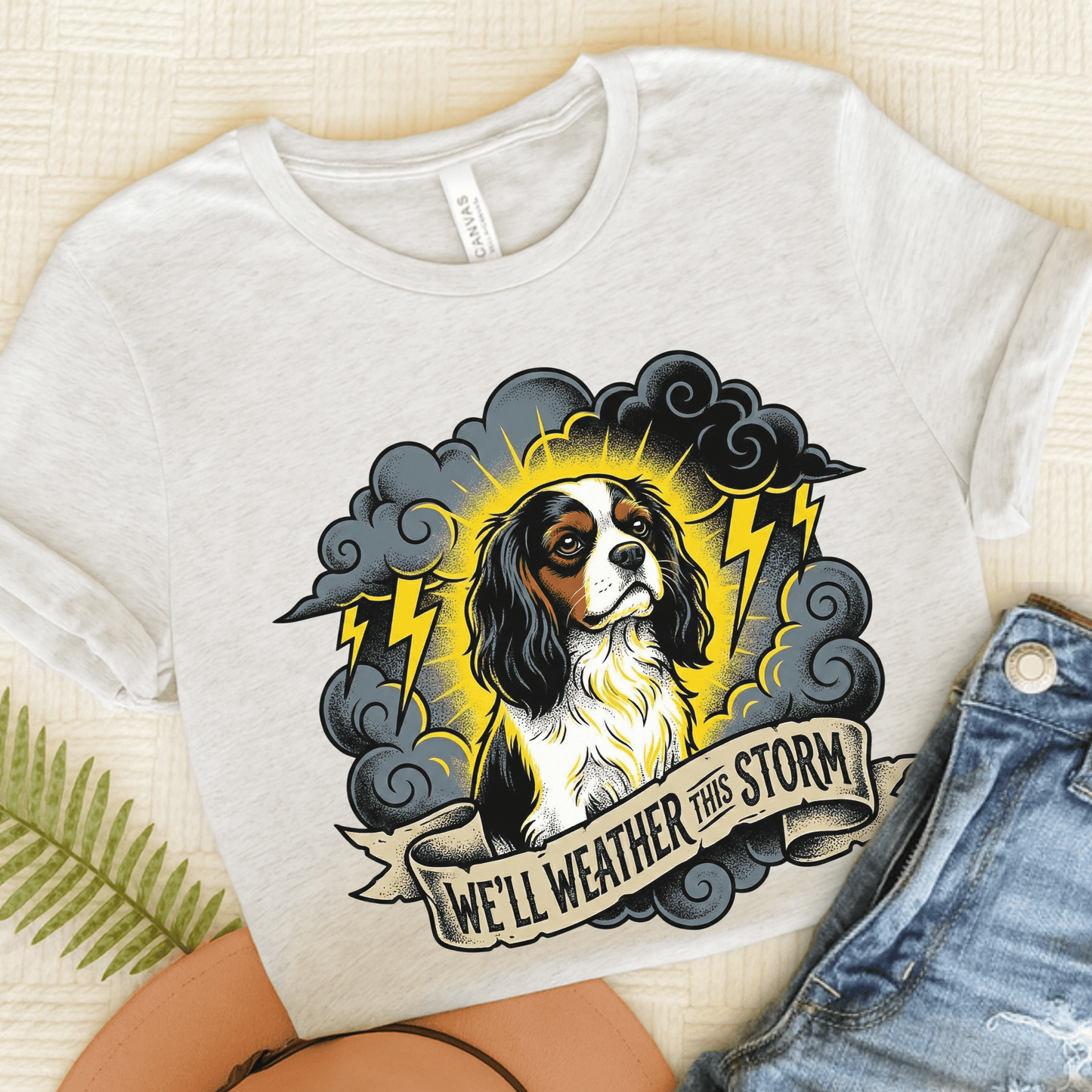 Personalized Cavalier Weather Storm Unisex TShirt Ash
