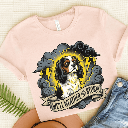 Personalized Cavalier Weather Storm Unisex TShirt Soft Pink