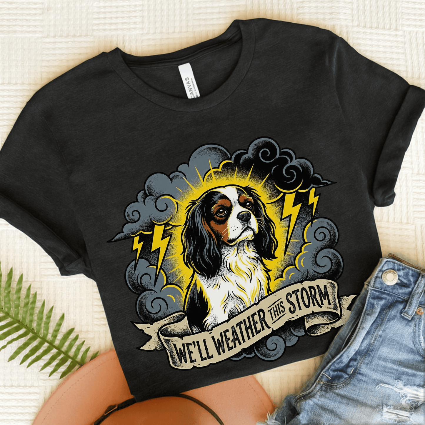 Personalized Cavalier Weather Storm Unisex TShirt Dark Grey Heather