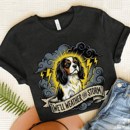 Personalized Cavalier Weather Storm Unisex TShirt Dark Grey Heather