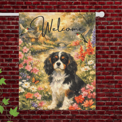 Personalized Cavalier Butterfly Garden Flag 24.5'' × 32''