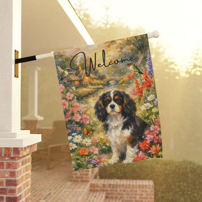 Personalized Cavalier Butterfly Garden Flag