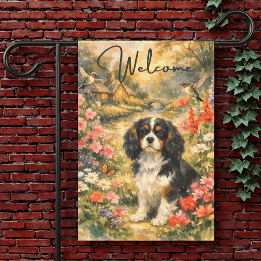 Personalized Cavalier Butterfly Garden Flag 12'' × 18''