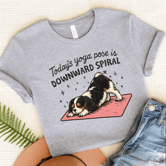 Personalized Cavalier Yoga Pose Unisex TShirt Athletic Heather