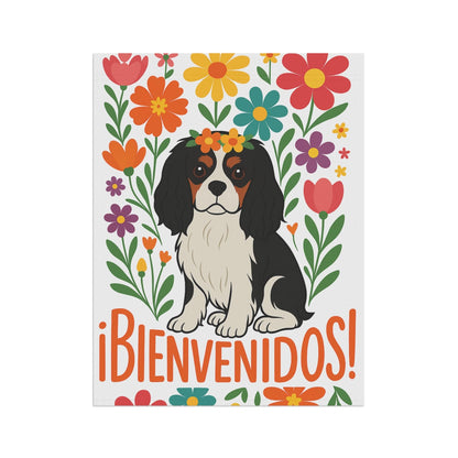 Printify Garden Flag Tricolor King Charles Bienvenidos Garden Flag