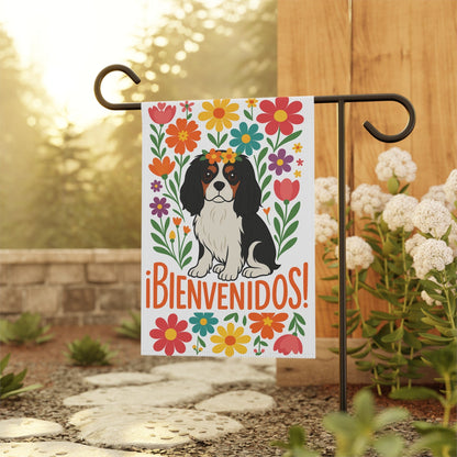 Printify Garden Flag Tricolor King Charles Bienvenidos Garden Flag