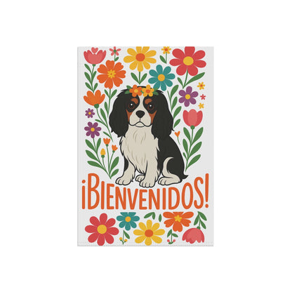 Printify Garden Flag Tricolor King Charles Bienvenidos Garden Flag