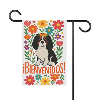 Printify Garden Flag Tricolor King Charles Bienvenidos Garden Flag