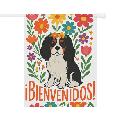 Printify Garden Flag Tricolor King Charles Bienvenidos Garden Flag