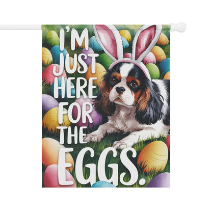 Printify Garden Flag Tricolor King Charles Cavalier Easter Bunny Garden Flag