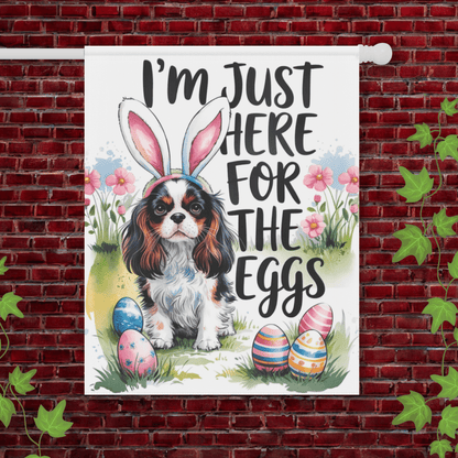 Printify Garden Flag 24.5'' × 32'' Tricolor King Charles Cavalier Easter Garden Flag