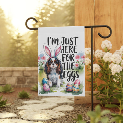 Printify Garden Flag Tricolor King Charles Cavalier Easter Garden Flag
