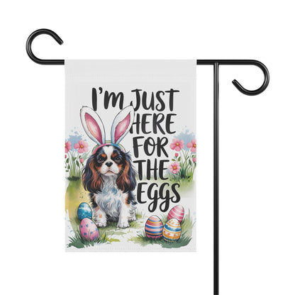 Printify Garden Flag Tricolor King Charles Cavalier Easter Garden Flag