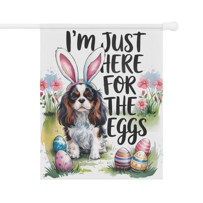 Printify Garden Flag Tricolor King Charles Cavalier Easter Garden Flag