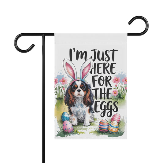 Printify Garden Flag Tricolor King Charles Cavalier Easter Garden Flag