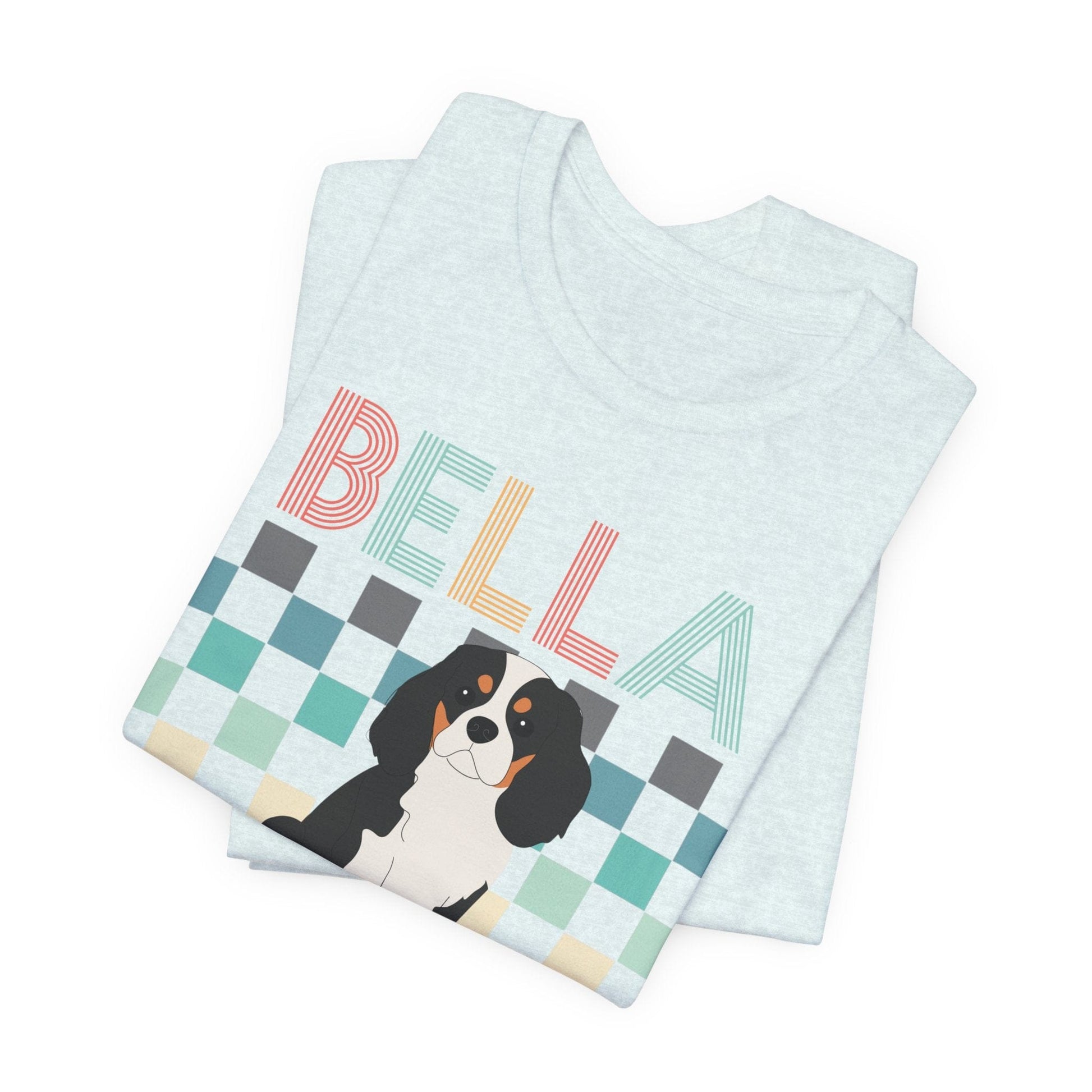 Printify T-Shirt Tricolor King Charles Checkered Tee