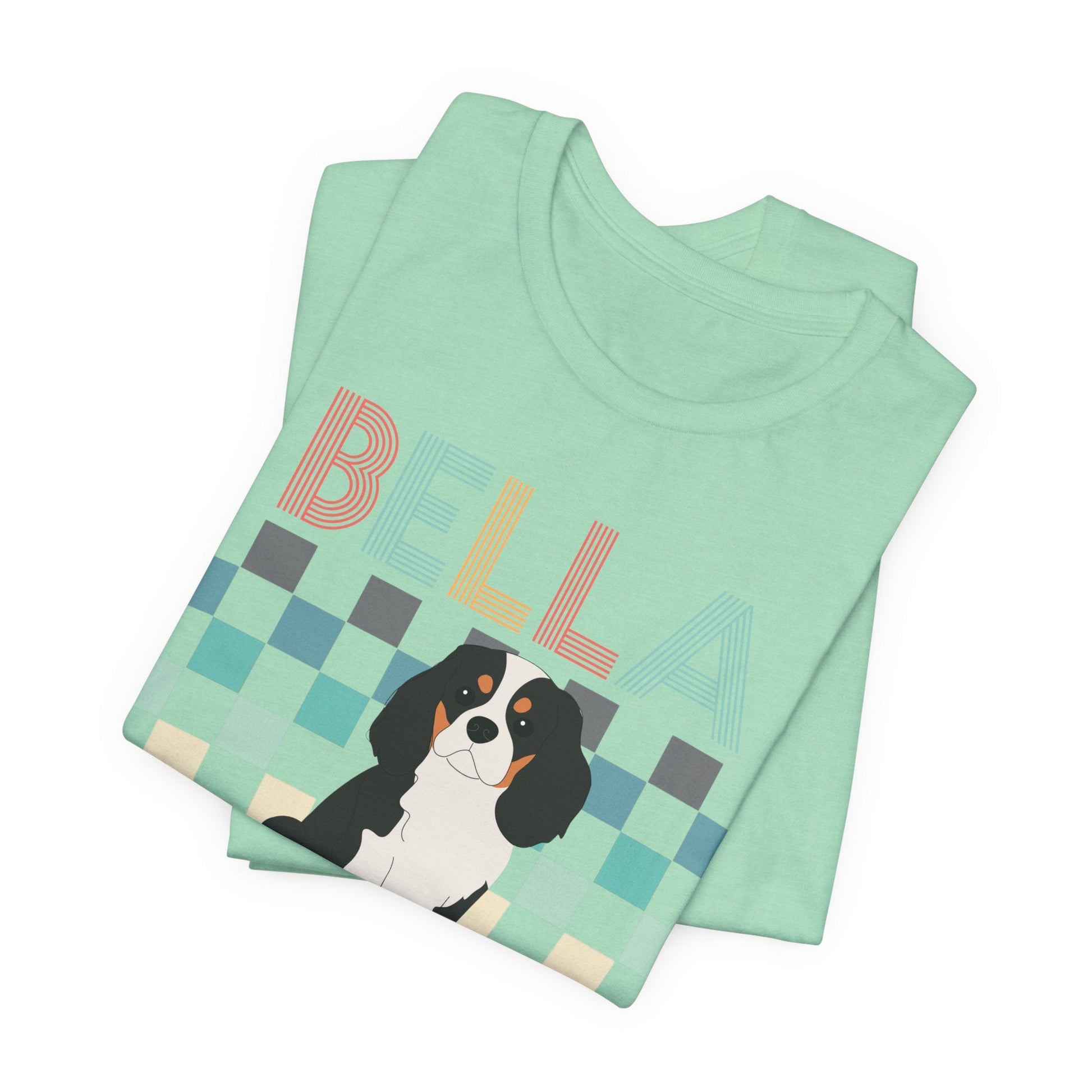 Printify T-Shirt Tricolor King Charles Checkered Tee
