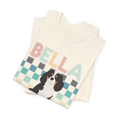 Printify T-Shirt Tricolor King Charles Checkered Tee