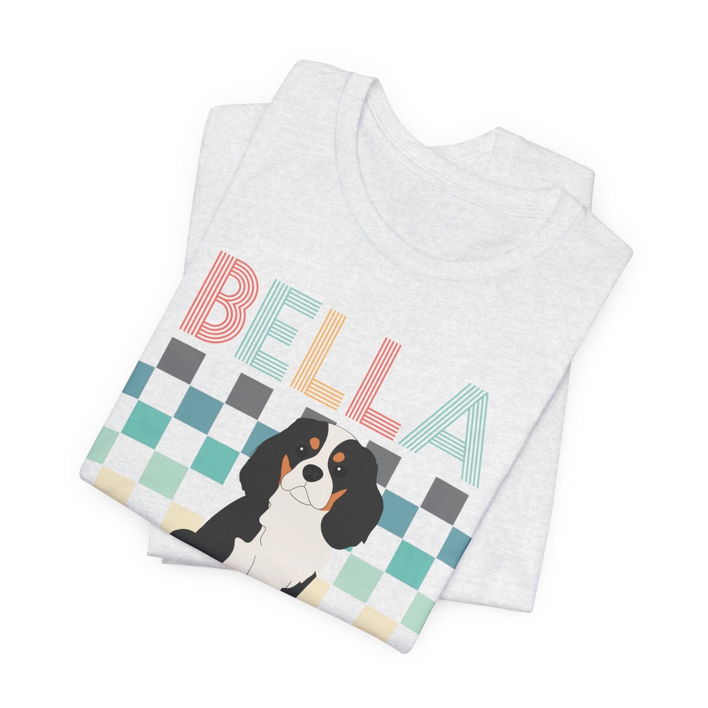 Printify T-Shirt Tricolor King Charles Checkered Tee