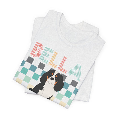 Printify T-Shirt Tricolor King Charles Checkered Tee