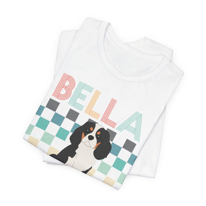 Printify T-Shirt Tricolor King Charles Checkered Tee