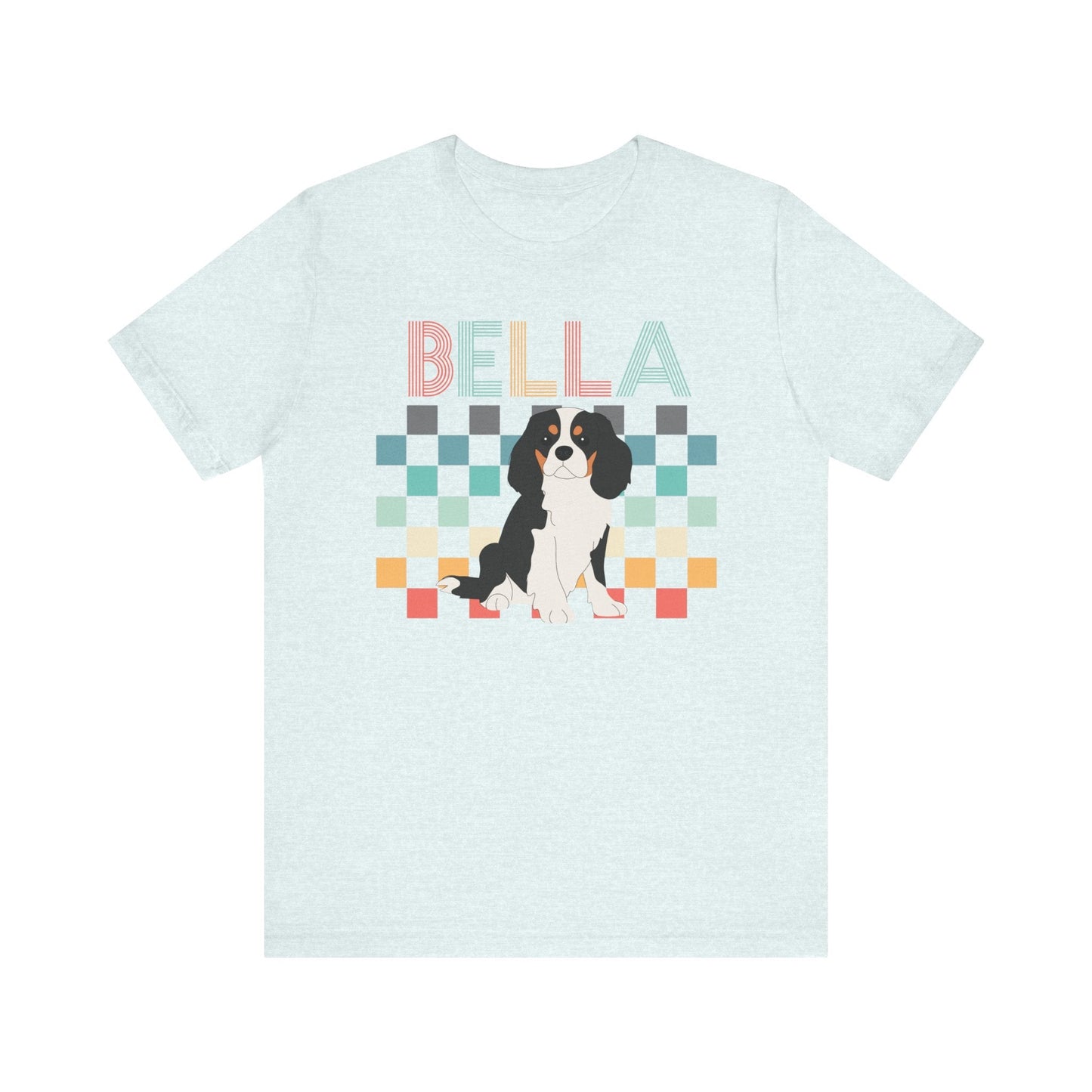 Printify T-Shirt Tricolor King Charles Checkered Tee