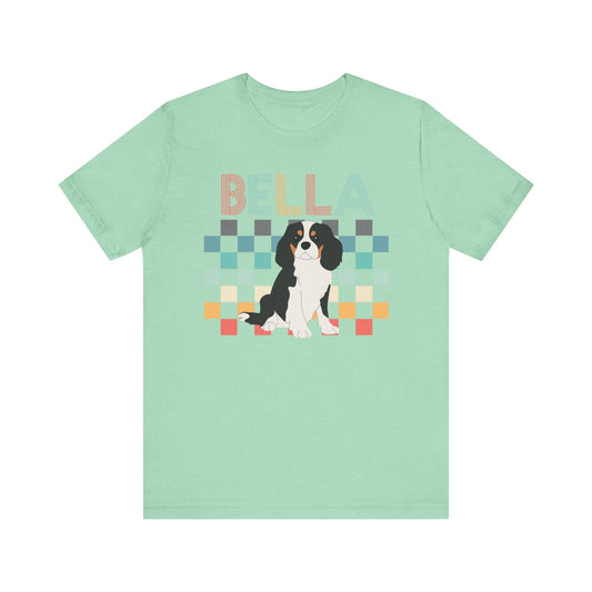 Printify T-Shirt Tricolor King Charles Checkered Tee
