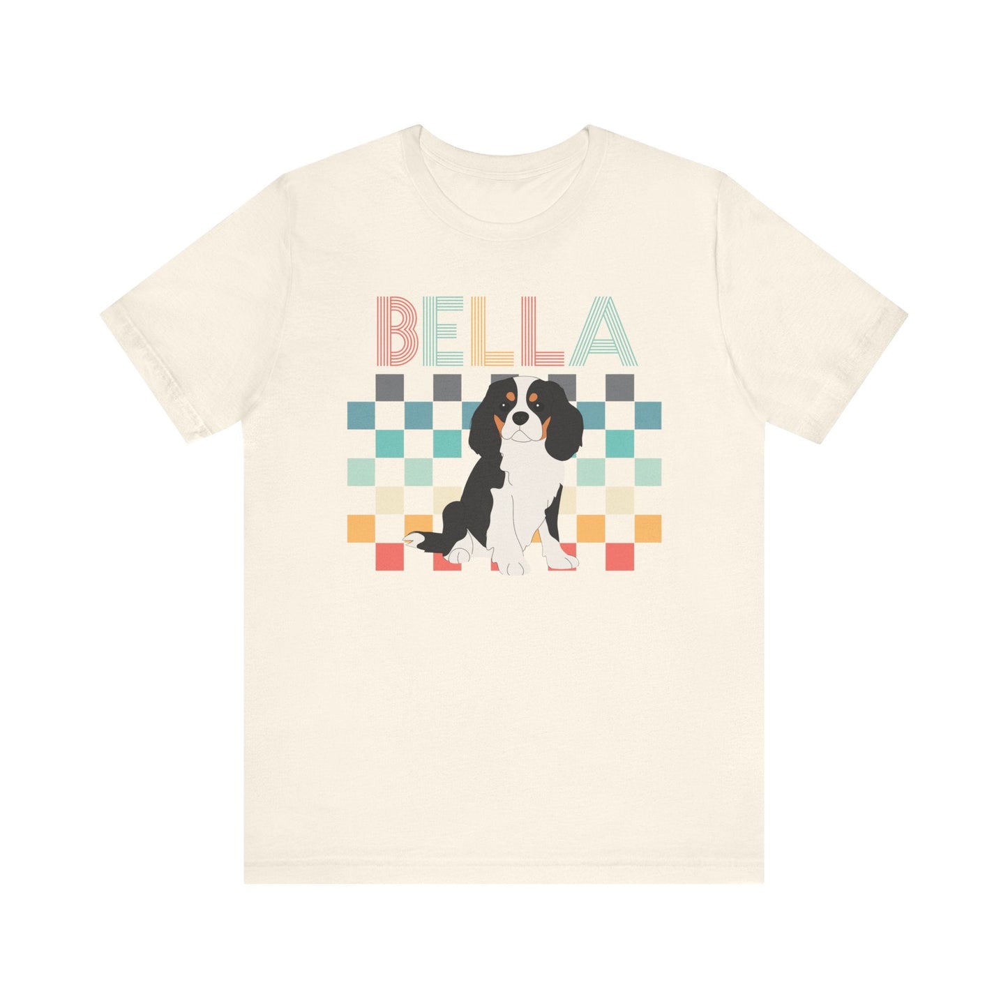 Printify T-Shirt Tricolor King Charles Checkered Tee