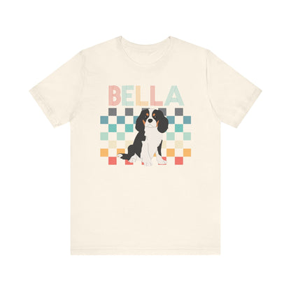 Printify T-Shirt Tricolor King Charles Checkered Tee