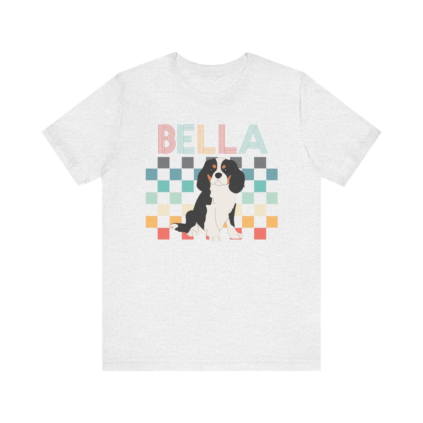 Printify T-Shirt Tricolor King Charles Checkered Tee