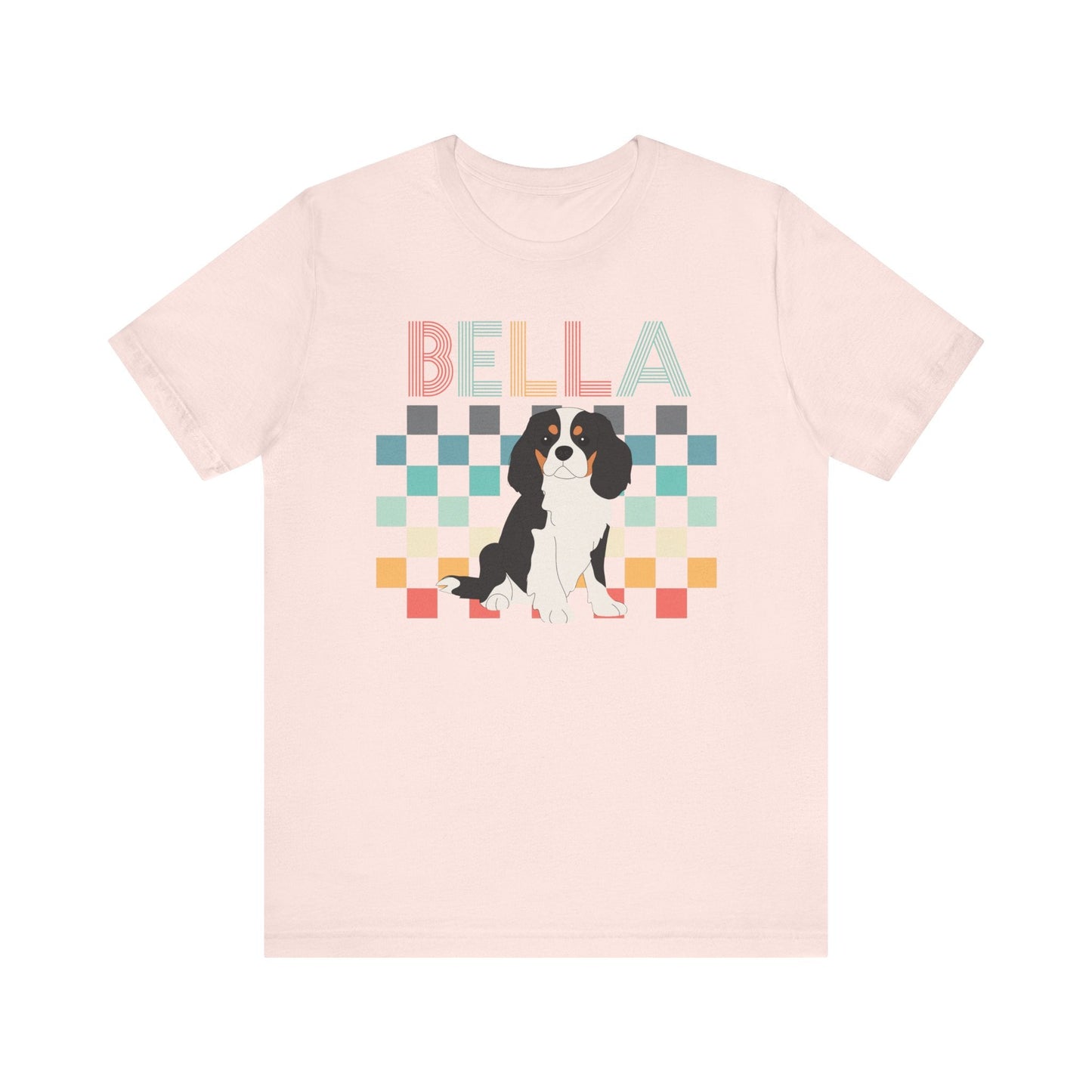 Printify T-Shirt Tricolor King Charles Checkered Tee