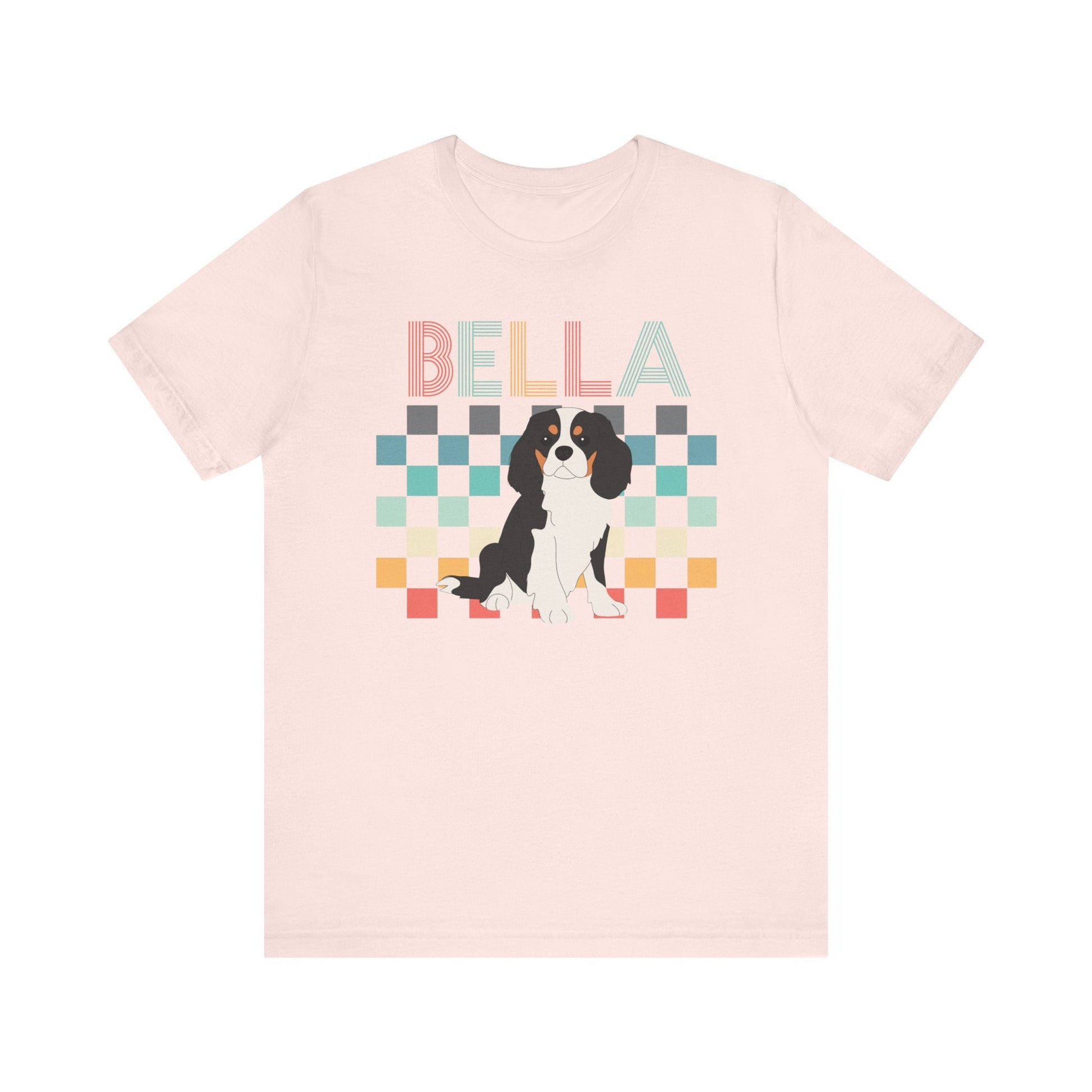 Printify T-Shirt Tricolor King Charles Checkered Tee